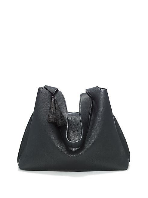 The Row - Duplex Pebbled Leather Hobo Bag