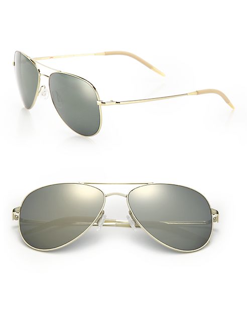 Oliver Peoples - Kannon 59MM Polarized Double-Bridge Aviator Sunglasses