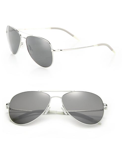 Oliver Peoples - Kannon 59MM Polarized Double-Bridge Aviator Sunglasses