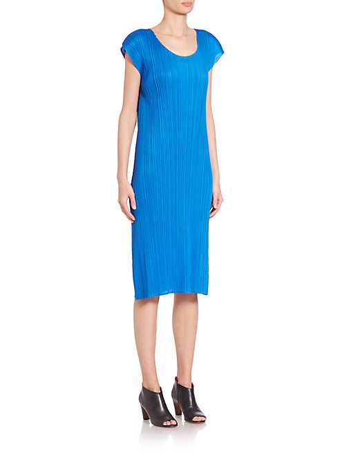 Pleats Please Issey Miyake - Pleated Cap-Sleeve Dress