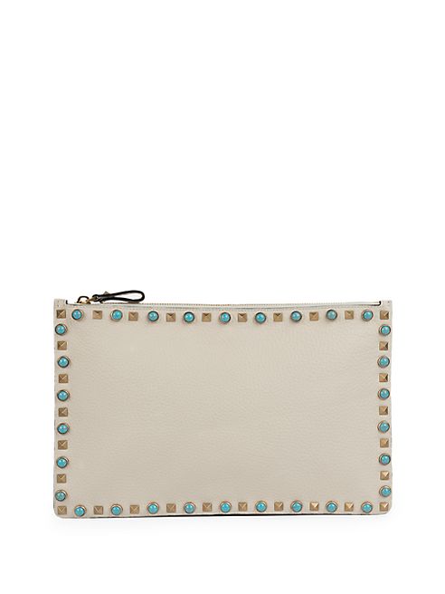 Valentino - Rockstud Large Leather Zip Pouch