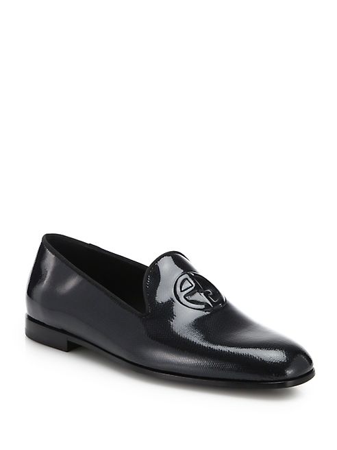 Giorgio Armani - Patent Embossed Dress Slip-Ons