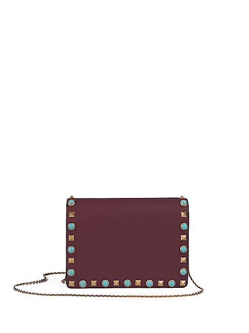 Valentino - Rockstud Rolling Leather Chain Wallet