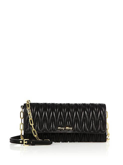 Miu Miu - Matelasse Leather Chain Wallet