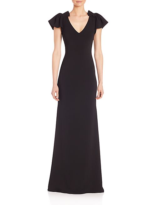 Badgley Mischka - Flutter-Sleeve Gown