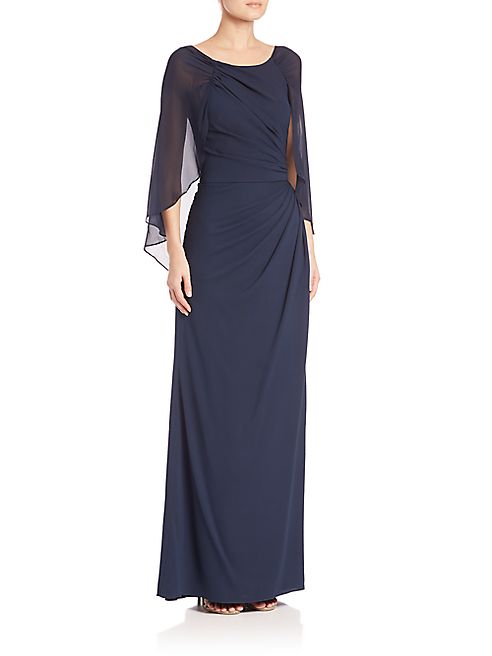 Badgley Mischka - Draped Silk Gown