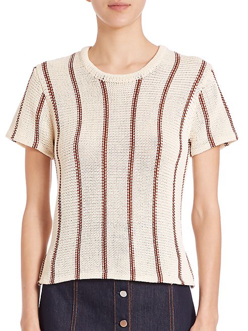 Theory - Emmeris Ibisco Stripe Cropped Tee