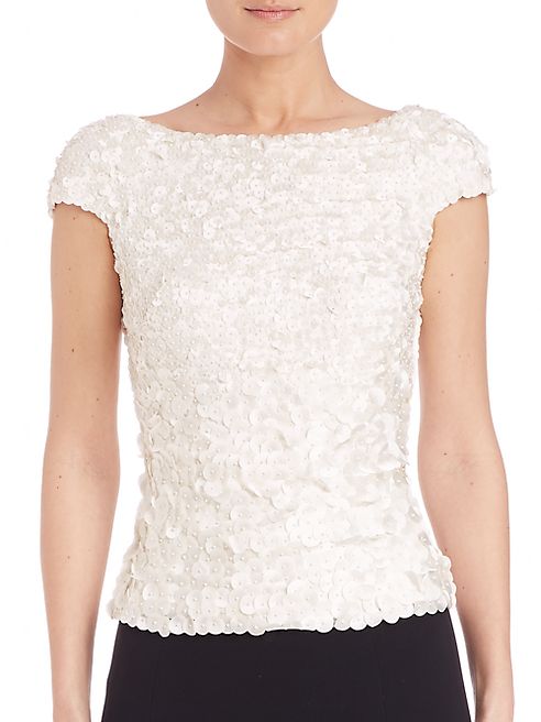 Theia - Cap-Sleeve Petal Top