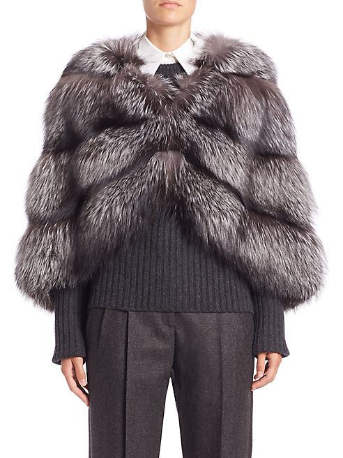 Michael Kors Collection - Horizontal Fox Fur Cape