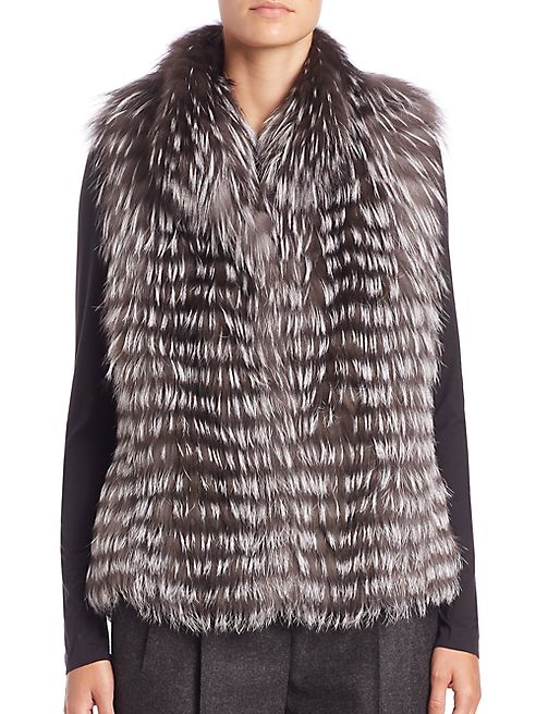 michael kors fox fur vest