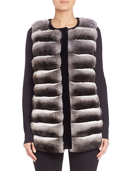 The Fur Salon - Collarless Chinchilla & Sheared Mink Fur Vest