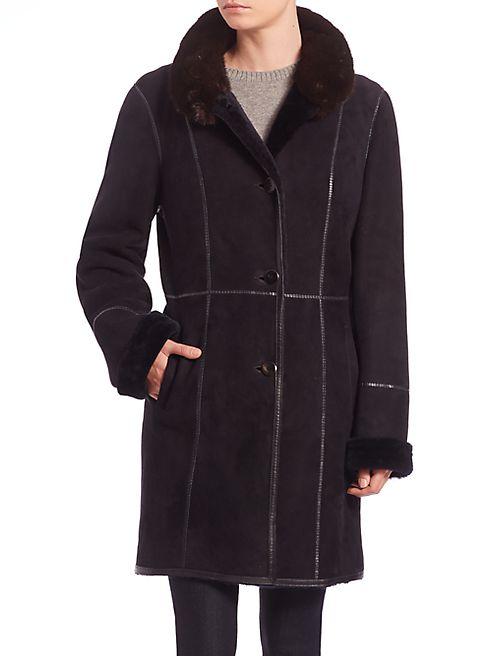 The Fur Salon - Shearling Mink-Collar Coat