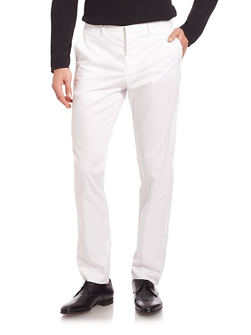 Emporio Armani - Flat Front Cotton Trousers