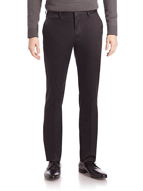 Emporio Armani - Flat-Front Cotton Pants