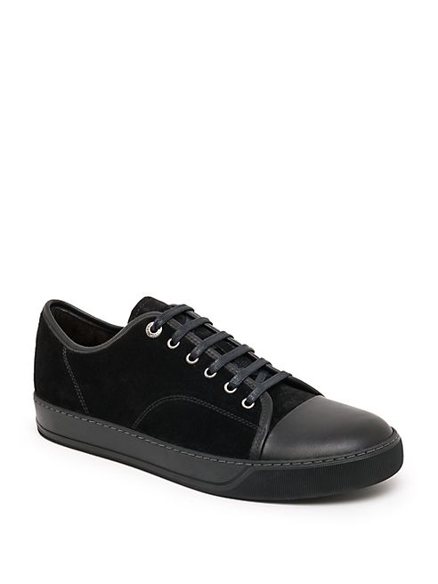 Lanvin - Classic Suede & Leather Tonal Sneakers