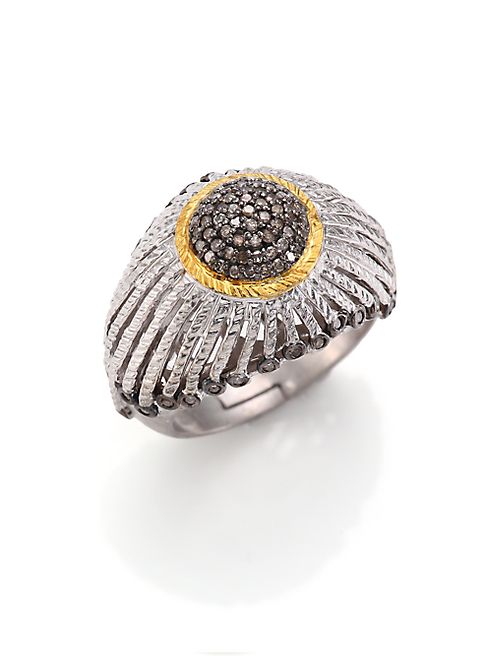 Coomi Silver - Diamond, 20K Yellow Gold & Sterling Silver Ring