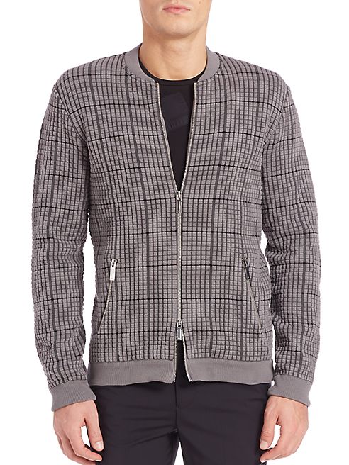 Emporio Armani - Textured Zip-Front Cardigan