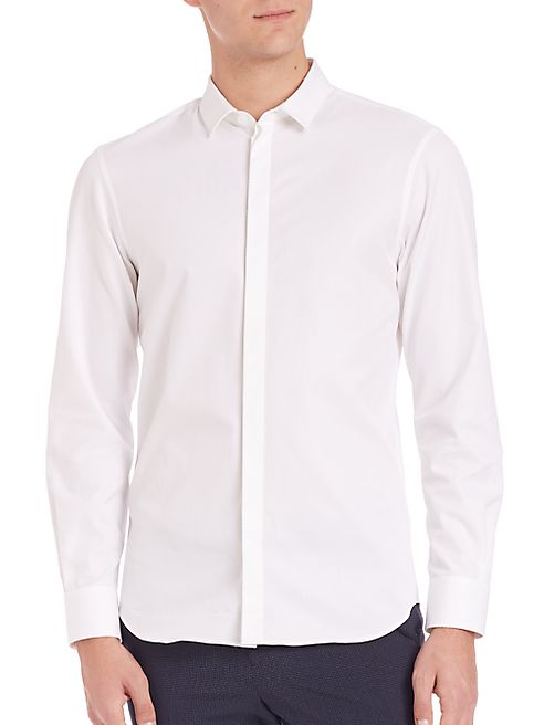 Armani Collezioni - Textured Diamond Button-Down Shirt