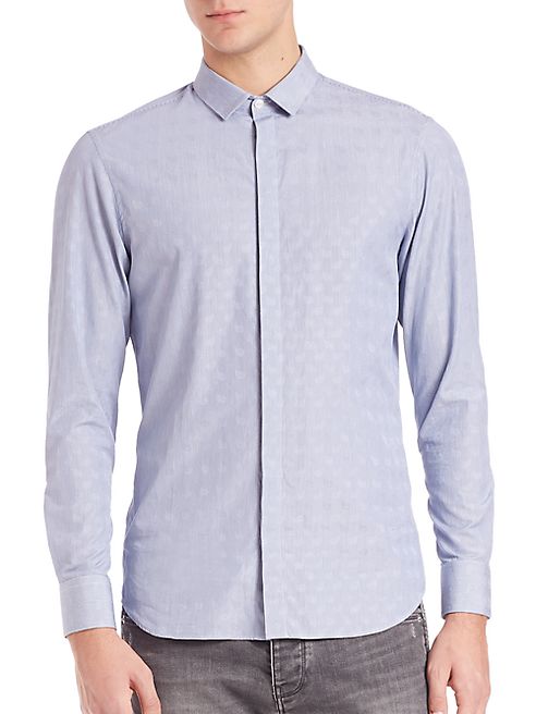 Giorgio Armani - Tonal Paisley Striped Button-Down Shirt