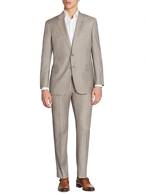 Armani Collezioni - Regular-Fit Sharkskin Wool Suit