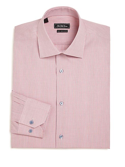 Saks Fifth Avenue Collection - Slim-Fit Check Cotton Dress Shirt