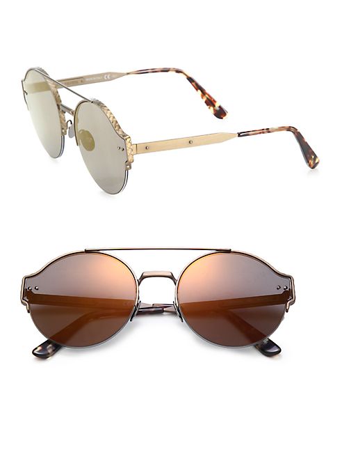 Bottega Veneta - 59MM Round Metal Sunglasses