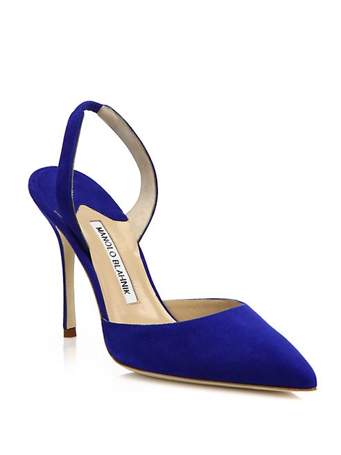 Manolo Blahnik - Carolyne Suede Slingbacks