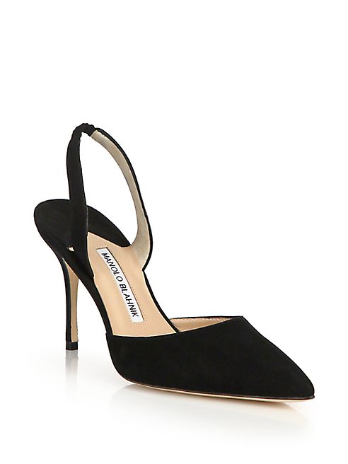 Manolo Blahnik - Carolyne Suede Slingbacks