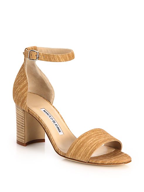 Manolo Blahnik - Lauratopri Suede Ankle-Strap Sandals