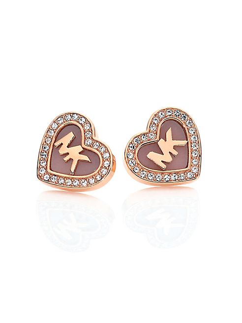 Michael Kors - Logo HeartPavé Stud Earrings