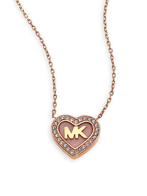 Michael Kors - Logo Heart Pavé Pendant Necklace