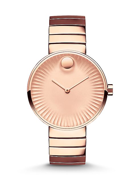 Movado - Movado Edge Rose Goldtone Stainless Steel Bracelet Watch