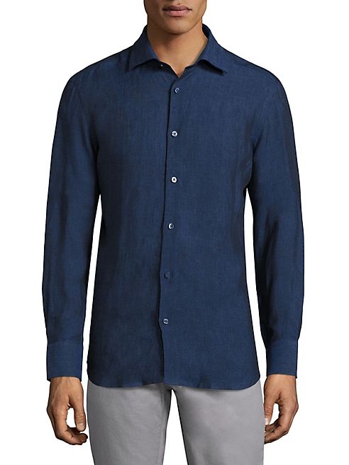 Saks Fifth Avenue Collection - Linen Long Sleeve Shirt