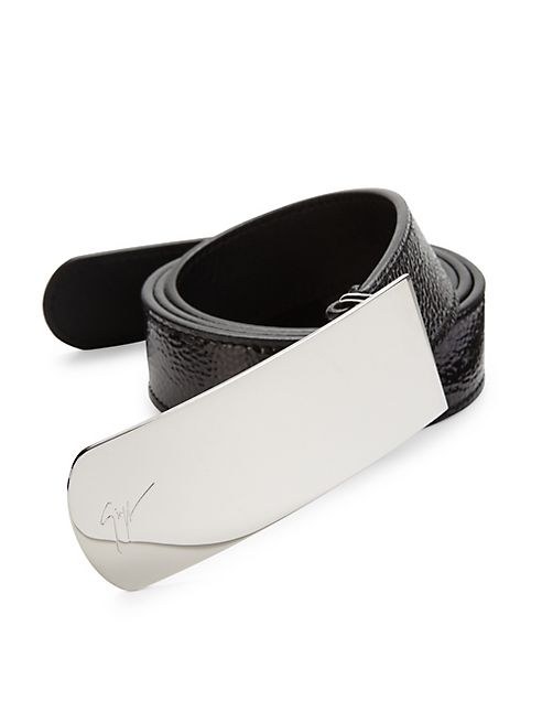 Giuseppe Zanotti - Crinkled Patent Leather Belt