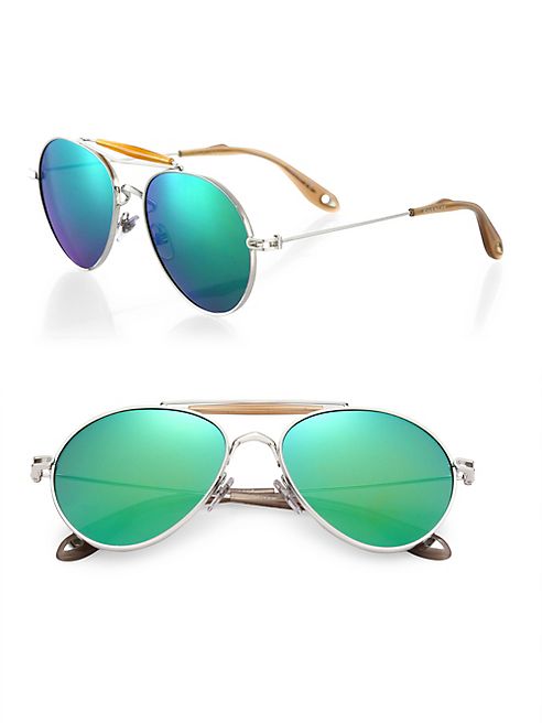 Givenchy - 56MM Metal Aviator Sunglasses