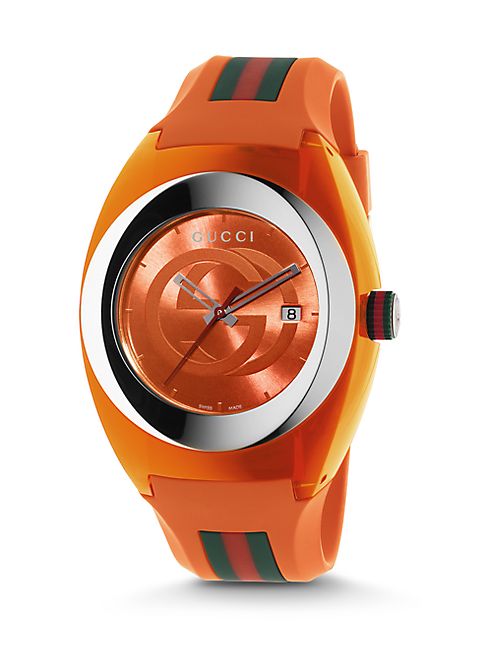 Gucci - Signature Orange Rubber Strap Watch