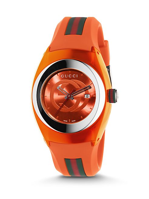 Gucci - Signature Orange Rubber Strap Watch