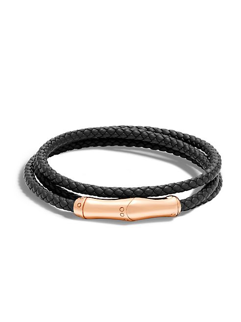 John Hardy - Triple Wrap Leather Bracelet