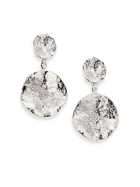 Coomi Silver - Serenity Diamond & Sterling Silver Flower Drop Earrings