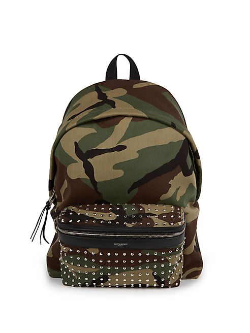 Saint Laurent - Studded Camouflage Hunting Backpack