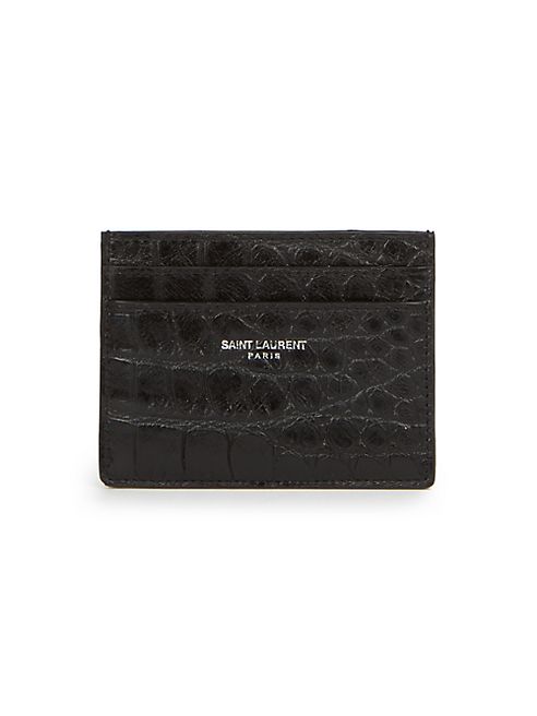 Saint Laurent - Croc-Embossed Leather Card Case