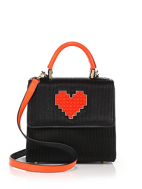 Les Petits Joueurs - Alex Lolita Mini Pleated Leather Heart Satchel