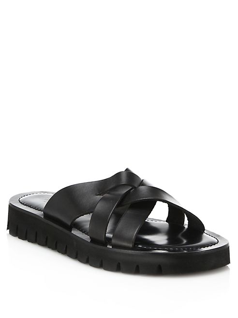 Saks Fifth Avenue Collection - Cross-Strap Leather Sandals