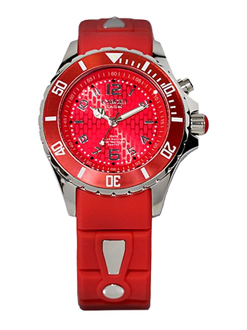 KYBOE! - Power Red Silicone & Stainless Steel Strap Watch/40mm