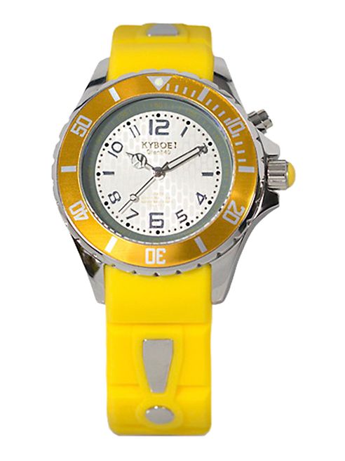 KYBOE! - Power Yellow Silicone & Stainless Steel Strap Watch/40mm