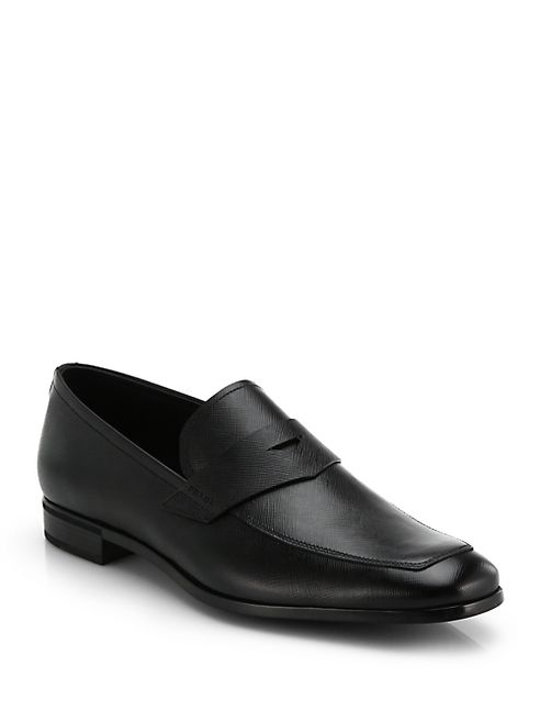 Prada - Saffiano Penny Loafers