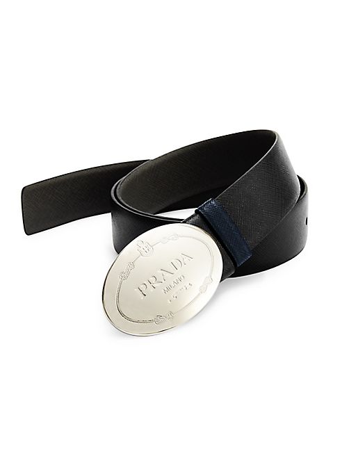 Prada - Logo Plaque Leather Belt