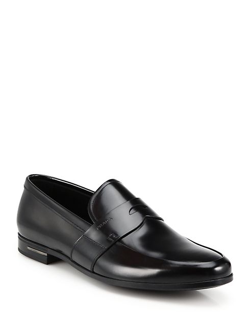 Prada - Spazzolato Leather Penny Loafers