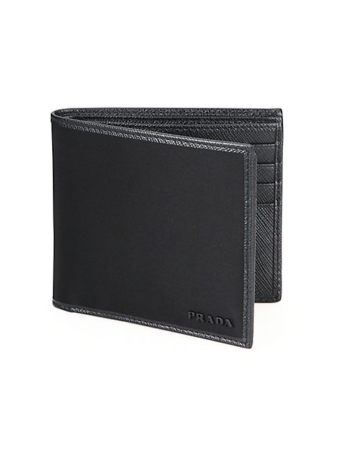 Prada - Leather-Trimmed Bi-Fold Wallet