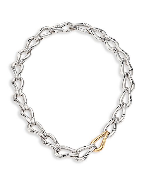 John Hardy - Bamboo Sterling Silver & 18K Yellow Gold Link Necklace